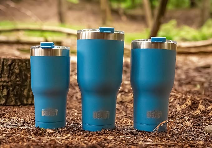 Beast 30 oz Tumbler Stainless Steel Vacuum Insulated Coffee Ice Cup Double Wall Travel Flask (Stormy Sky Blue)