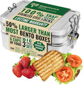 Stackable Stainless Steel Bento Box for Adults with Snack Pod - 6 Cup Capacity, Crack-Resistant, Secure Locks, Secure Locks, Eco-Friendly Lunch Box Container for for Work, Office & Travel