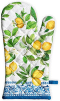 Maison d' Hermine Oven Gloves 100% Cotton Oven Mitt 7" x 13" with Loop Heat Resistant, BBQ, Cooking Gloves, Baking, Grilling, Kitchen, Handling Hot Pans Spring/Summer (Pack of 1, Cedrat)