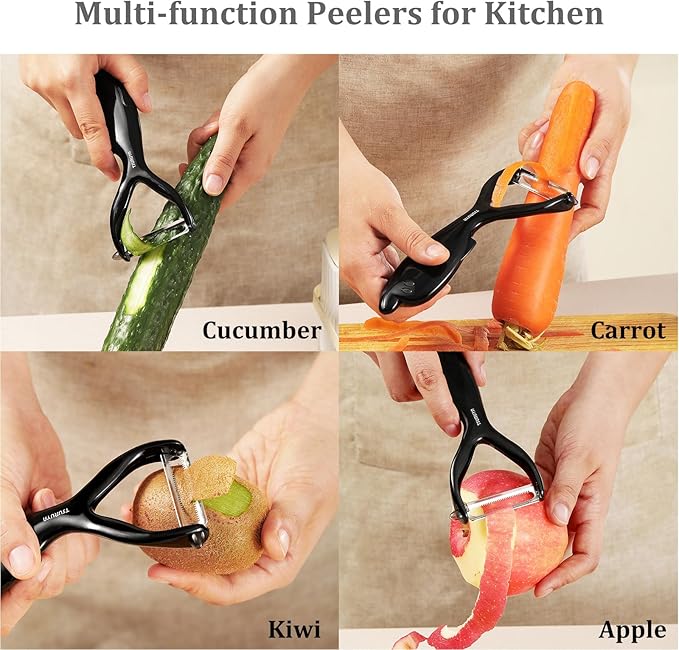 Potato Peelers with Eye Remover - Ultra Sharp Kitchen Peelers for Veggie, Fruit, Dishwasher Safe