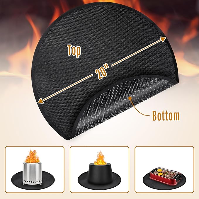 Solo Stove Tabletop Fire Pit Mat, Small Under Grill Pad to Protect Your Table, Fireproof Mat for Solo Stove Accessories, 4-Layer Fireproof, Heat Resistant, Easy to Clean, Reusable