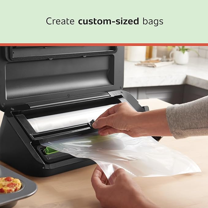 FoodSaver Custom Fit Airtight Food Storage and Sous Vide Vacuum Sealer Bags, 8 x 20', Perfect for Meal Prep and Sous Vide Cooking (Pack of 12)