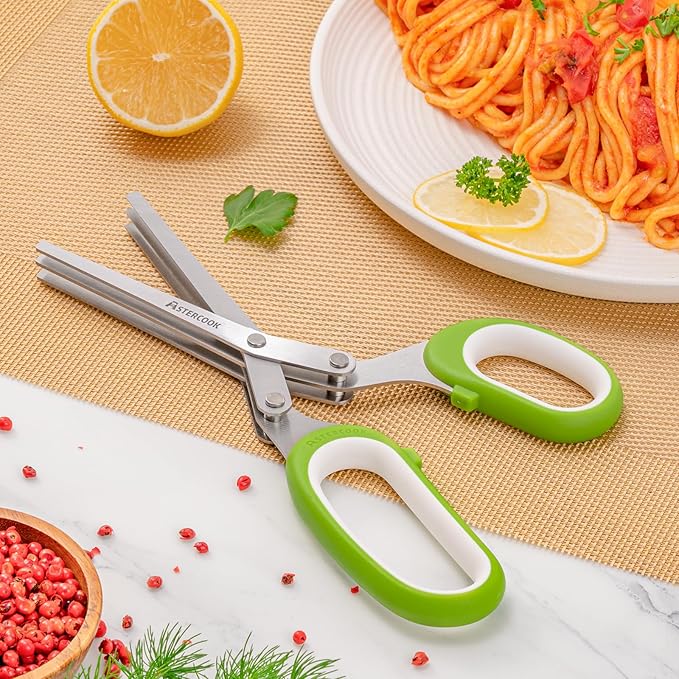 Updated Herb Scissors Set Doesn't Get Stuck Easily Herb, Herb Scissors With 3 Blades Cleaning Comb for Cutting Garden Herbs, Cilantro, Green Onion, etc. Sharp and Anti-rust Stainless Steel-2 PACK