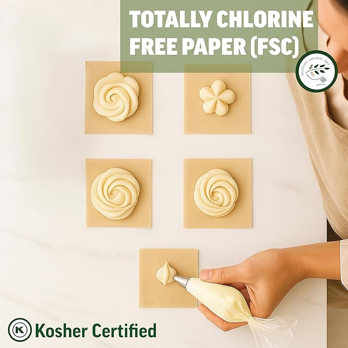 Zenlogy Unbleached Parchment Paper Squares 2x2 (400 Sheets) - Perfect for Storing Freezing Separating Baking Diamond Painting