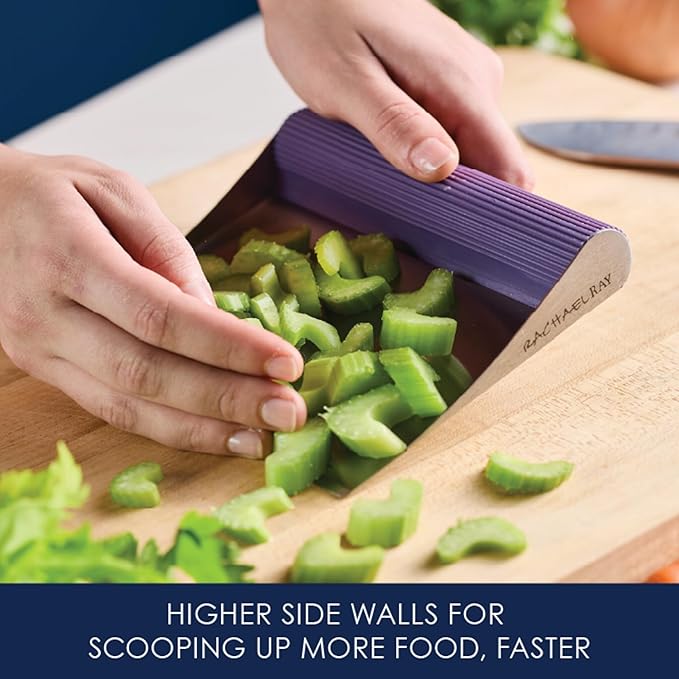 Rachael Ray Tools and Gadgets Stainless Steel Pastry Scraper / Bench Scrape / Kitchen Tool for Baking and Cooking / Dishwasher Safe, Purple