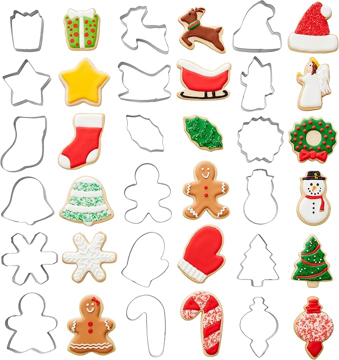 Wilton Christmas Cookie Cutter Set, Holiday Baking & Decorating for Gingerbread & Sugar Cookies, 18 Piece, Metal