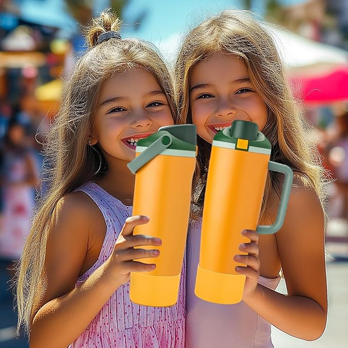 Mity rain 2PCS Protective Silicone Boots for Owala 30oz & 40oz FreeSip Sway Bottles & Tumblers - Accessories for owala, Enhances Stability & Prevents Scratches (Golden Yellow)