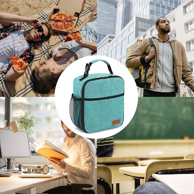 Femuar Lunch Box for Men Women Adults, Small Lunchbox for Work Picnic - Reusable Lunch bag Portable Lunch tote, Light Blue