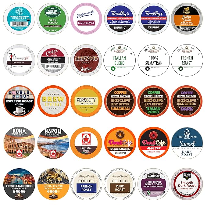 Crazy Cups Custom Variety Pack Custom Dark Roast Coffee Variety Pack 30 Pod Pack extra bold