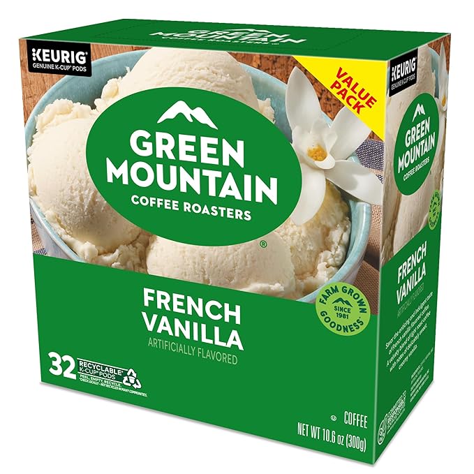 Green Mountain Coffee Roasters French Vanilla Coffee, Keurig Single-Serve K-Cup pods, Light Roast, 32 Count