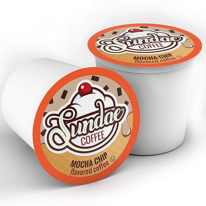 Sundae Ice Cream Flavored Coffee Pods, Compatible with 2.0 Keurig K-Cup Brewer, 48 Count (Mocha Chip)