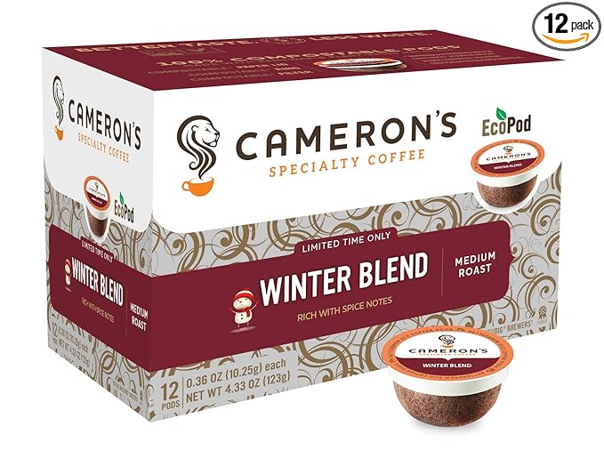 Camerons Coffee Limited Edition Winter Blend, Ground (12 Count K-Cup Pods)