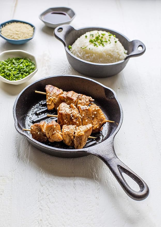 Lodge Cast Iron Grill Pan, 6.5 Inch, Black