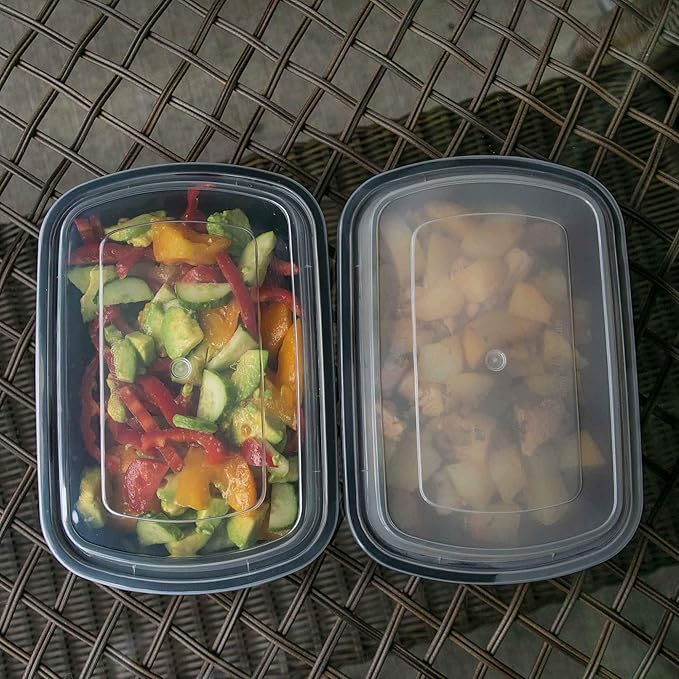Meal Prep Container Reusable with Lids [25 Set] 24oz. Ideal-Food Prep Containers, Food Storage Bento Box, Portion Control | Stackable | Microwave | Dishwasher | Freezer Safe