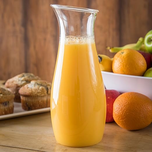 Carlisle FoodService Products 7090207 Cascata Carafe Juice Jar Beverage Decanter Only, Plastic, 1 L, Clear (Pack of 12)
