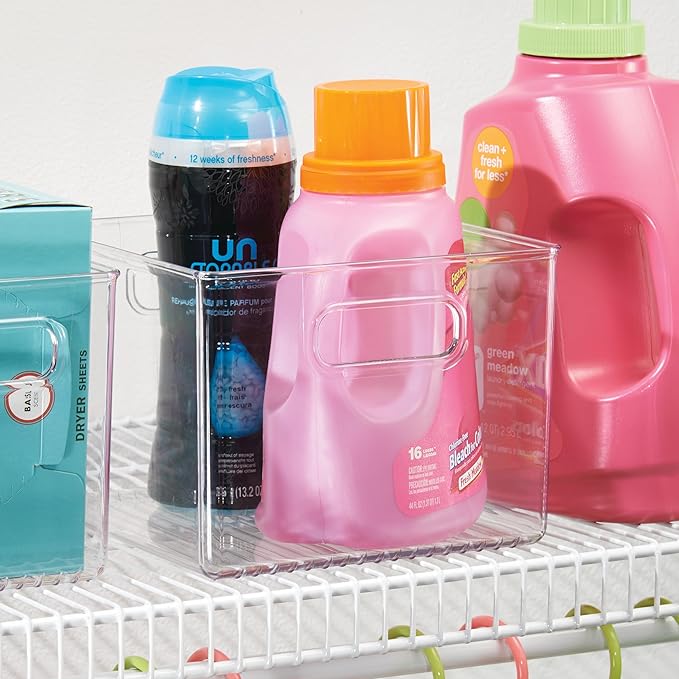 iDesign Pantry Storage Bin - Cube Organizer Bin for Cabinets or Fridge, Set of 4, Clear, Made in USA