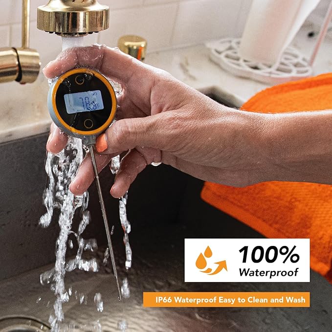 Pocket Pro 1-Second Instant Read Digital Meat Thermometer Rechargeable for Grilling, Food, BBQ, Kitchen Cooking, Oil Deep Frying & Candy (Boudoir)
