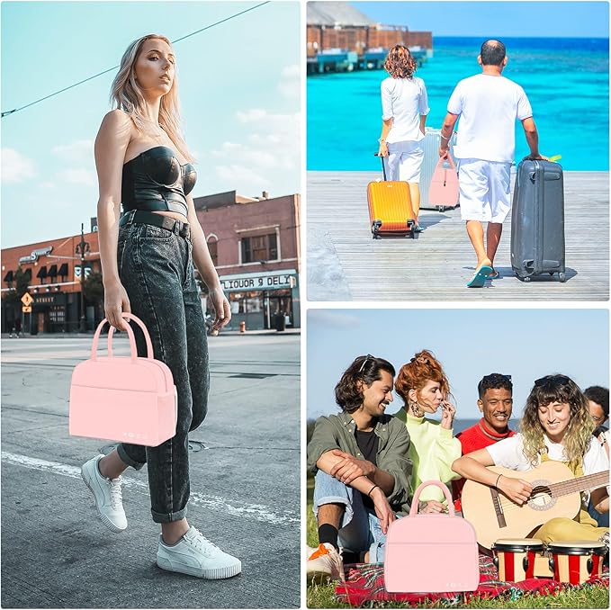 DALINDA Lunch Bag Lunch Box for Women Men Reusable Insulated Lunch Bags for Adults,Leakproof Cute Cooler Lunch Tote Bag,Large Capacity for Work Travel Picnic, PINK
