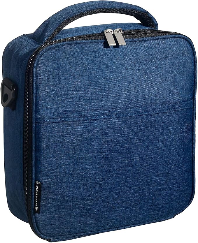 Reusable Insulated Lunch Box for Men and Women (Black) Durable Leakproof Cooler Tote Bag Freezable Lunch Bag for Adults. Top Women and Mens Lunch Box for Office Work, Picnic.