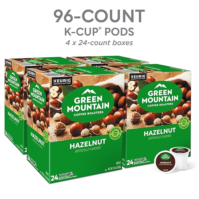 Green Mountain Coffee Roasters Hazelnut Coffee, Keurig Single-Serve K-Cup pods, Light Roast, 96 Count
