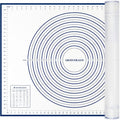 Silicone Pastry Mat Extra Thick Large Non Stick Baking Supplies Kitchen Counter Cooking Rolling Dough Sheet Pie Crust Sourdough Bread Oven Liner with Measurement (XXL-24''(W)*32''(L), 2#Blue)