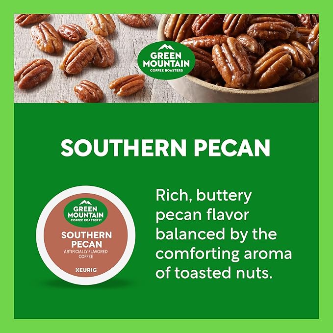 Green Mountain Coffee Roasters Southern Pecan Keurig Single-Serve K-Cup pods, Light Roast Coffee, 60 Count (6 Packs of 10)