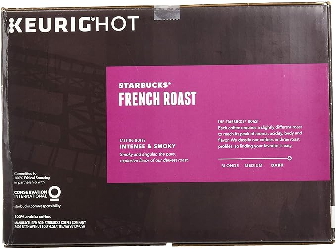 Starbucks French Roast Dark Coffee, 72 K-Cups, (3 Pack of 24 k-cups)