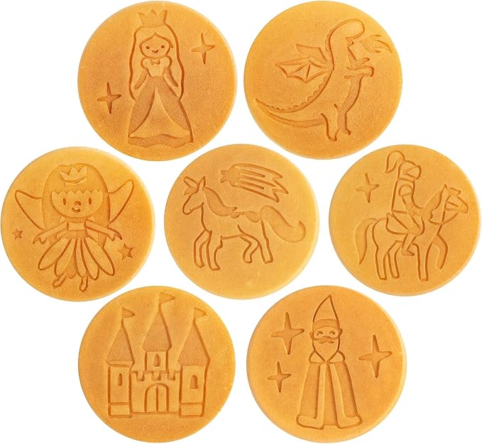 CucinaPro Fantasy Friends Mini Pancake Pan - Nonstick Griddle for Breakfast Magic, Featuring a Princess Castle & More, 7 Unique Flapjacks