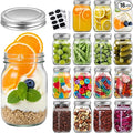 Accguan 16Pack 16oz Glass Mason Jars with Regular Airtight Lids, Clear Glass Jars Ideal for Canning, Pickling, Meal Prep, Jam, Honey, DIY Shower/Wedding Favors, Labels & Pen Included,Pint Canning Jars