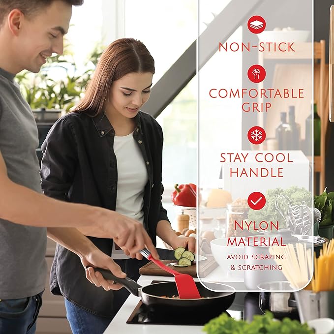 Kitchen Utensils Set, Cooking Utensil Set Kitchen Gadgets, Pots and Pans set Nonstick and Heat Resistant, 24 Pcs Nylon and Stainless Steel, Spatula Set, Apartment Essentials Kitchen Cookware Sets