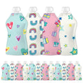 Squooshi Reusable Baby Food Pouches for Toddlers | BPA Free Plastic, Food Safe, Freezer Safe | Refillable for Applesauce Yogurt & Puree Squeeze Pouch | 12 Pack | 5 oz | Assorted Designs