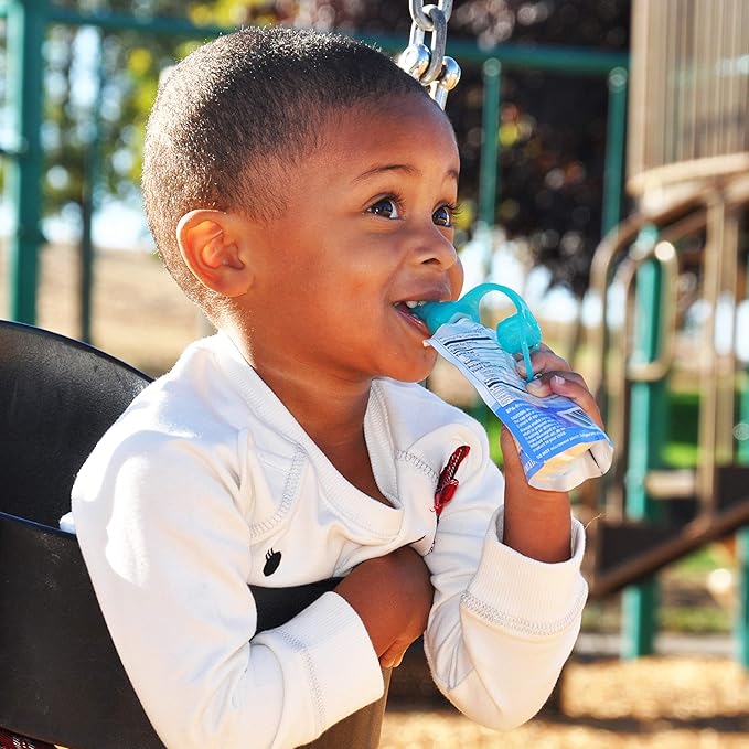 ChooMee SoftSip Food Pouch Top | Baby Led Weaning | No Spill Flow Control Valve, Protects Childs Mouth, 100% Silicone, BPA Free | 2CT Red Purple