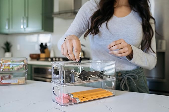 ClearSpace Plastic Pantry Organization and Food Storage Bin – Great Kitchen Organization and Kitchen Storage – Fridge Organizer Bins– 8 Pack