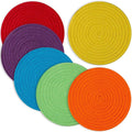 Trivets for Hot Dishes, Pots and Pans, 8 Inches Hot Pads 6 Pcs, Pot Holders for Kitchen, Heat Resistant Mat Protect Counter, Coasters Set Home Essentials Farmhouse Decor (Rainbow)