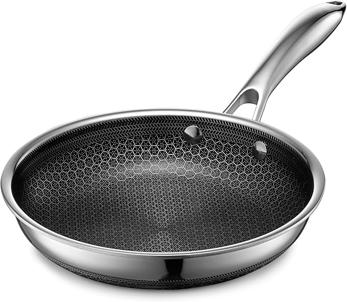HexClad Hybrid Nonstick 3-Piece Cookware Set, 8" Pan, 8" Lid, and 12" Griddle Pan