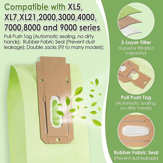 Landhoow 12 Pcs Brush Roller Compatible With Oreck XL Vacuum, Bag, Upright Belt Replacement for 0300604 - Cleaner Replacement Parts