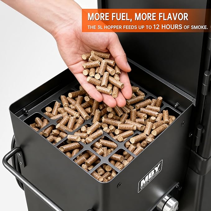 Electric Smoker with Cover & Meat Probe, Vertical 4-Rack Pellet BBQ Smoker Grill, 616 sq in Cooking Space, Digital LED Control for Outdoor Smoking Ribs, Brisket, Chicken & Sausage