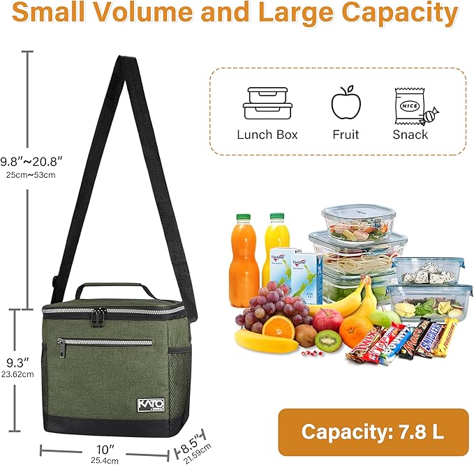 Tirrinia Insulated Lunch Box for Men/Women, Leakproof Lunch Bag for School Work, Enlarge Lunch Tote Kids Boys Girls Back to School, Soft Reusable Cooler Office Picnic Work Beach Camping with Shoulder