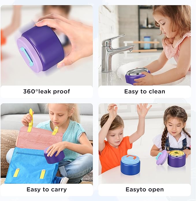 MAISON HUIS 8oz Soup Thermo Wide Mouth Vacuum Insulated Thermo Food Jar, Leak Proof Stainless Steel Thermo for Hot&Cold Food Kids Food Lunch Soup Container for School Travel