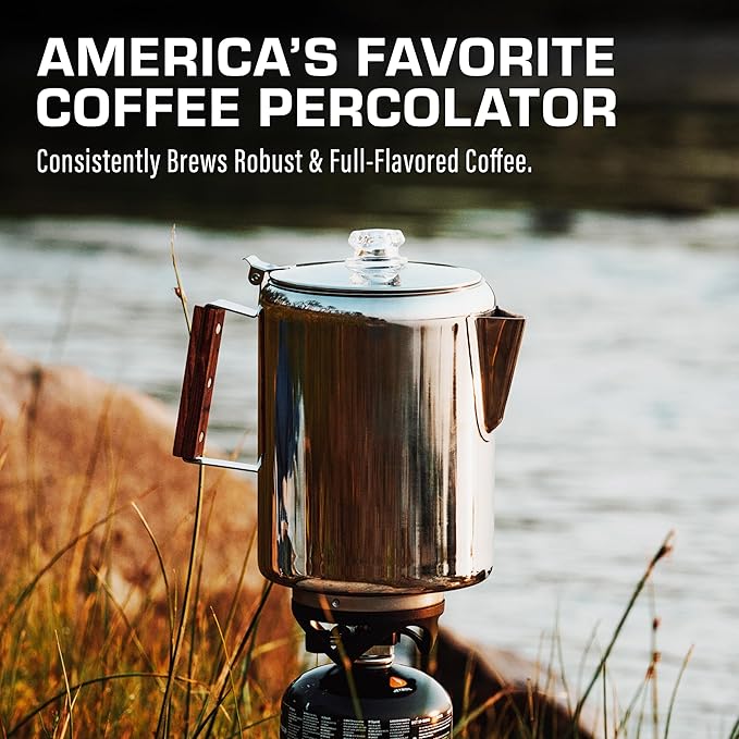 COLETTI Bozeman Percolator Coffee Pot — NO Aluminum or Plastic [12 cup]