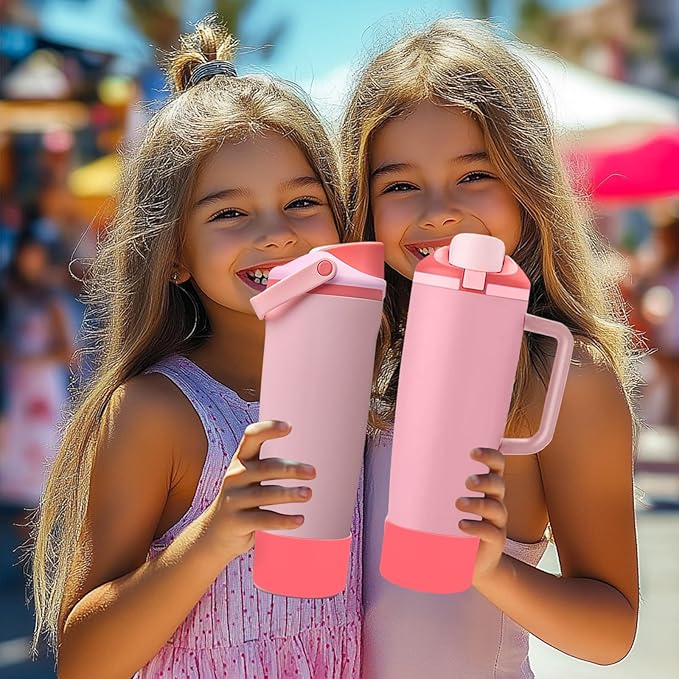 Mity rain 2PCS Protective Silicone Boots for Owala 30oz & 40oz FreeSip Sway Bottles & Tumblers - Accessories for owala, Enhances Stability & Prevents Scratches (Raspberry)