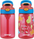 Contigo Aubrey Kids Water Bottle, 2-Pack, 14oz, Watermelon & Dinos, Spill-Proof Lid, Dishwasher Safe, BPA Free, Red and Blue