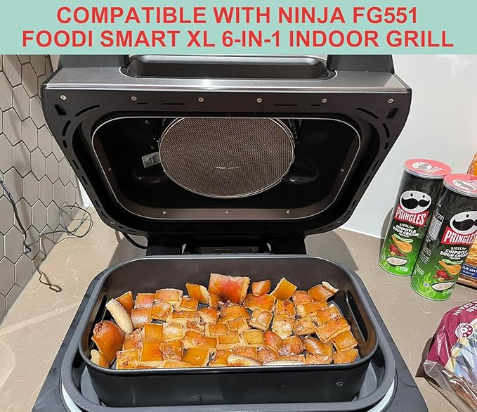 Foodi Air Frying Combo Crisper Basket for Ninja FG551 Smart Indoor Grill, Non-Stick Air Fryer Basket for Ninja Air Fryer Grills DG551/DG651 Accessories, with Disposable Perforated Paper Liners,100PCS