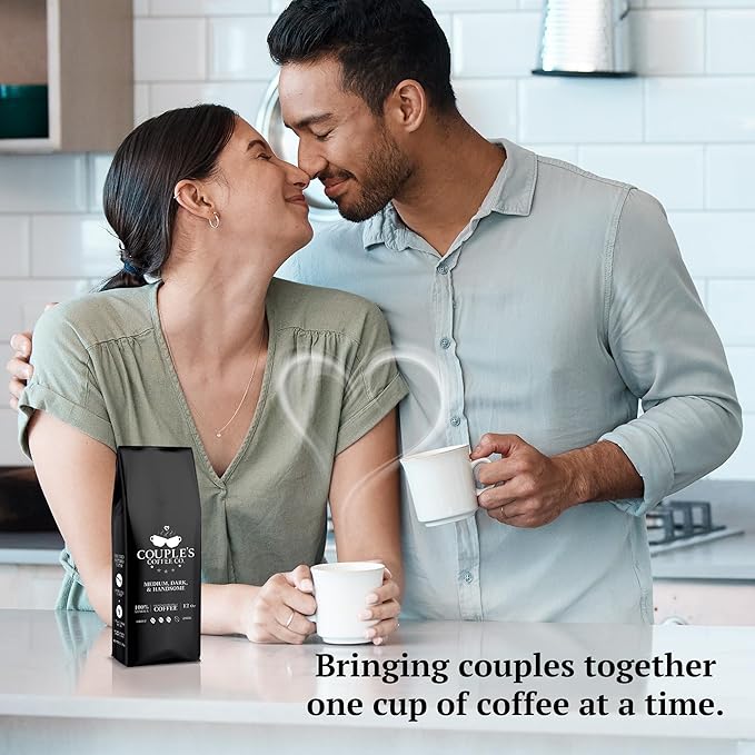 Couple’s Coffee Ground Coffee | Smooth Medium Dark Roast Blend | Gives Back to Military Families | Medium Dark and Handsome | Made with 100% Arabica Beans | 12oz