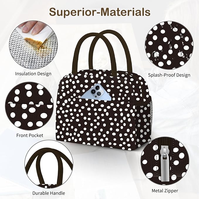 DALINDA Lunch Bag Lunch Box for Women Men Reusable Insulated Lunch Tote Bag,Leakproof Thermal Cooler Sack Food Handbags Case High Capacity for Travel Work Picnic Beach