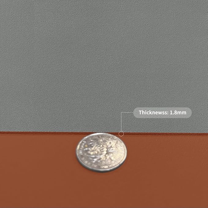 Leather Dresser Cover,1.8mm Thick,14x72 Inch,Dresser Protector Top,Dresser Top Protector,Dresser Cover Top,Dresser Top Cover,Dresser Cover Top for Bedroom.(Brown+Gray,14x72)