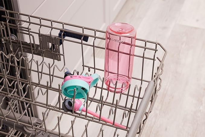 Contigo Aubrey Kids Dinos & Sharks Cleanable Water Bottle with Silicone Straw Spill-Proof Lid Dishwasher Safe 14oz 2-Pack (Pack of 4)