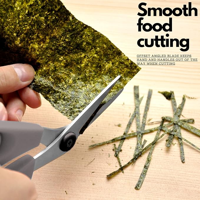 CANARY Japanese Kitchen Shears with Cutter 7.5" Offset Angled Blade, Made in JAPAN, Dishwasher Safe Come Apart Blade, All-Purpose Detachable Kitchen Scissors, Rust Proof Japanese Stainless Steel, Gray