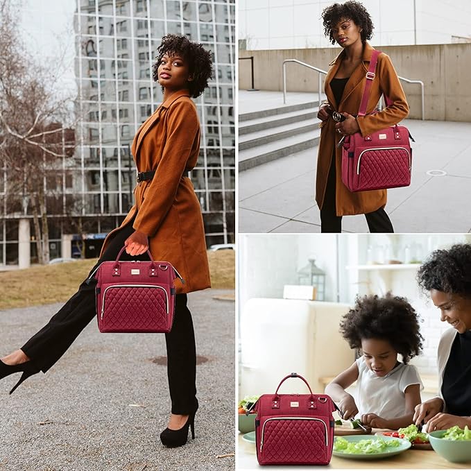 Weitars Women's Lunch Bag & Cooler Purse with Adjustable Strap & Pockets, Leakproof Lunch Box for Work, Picnic, Hiking, Beach