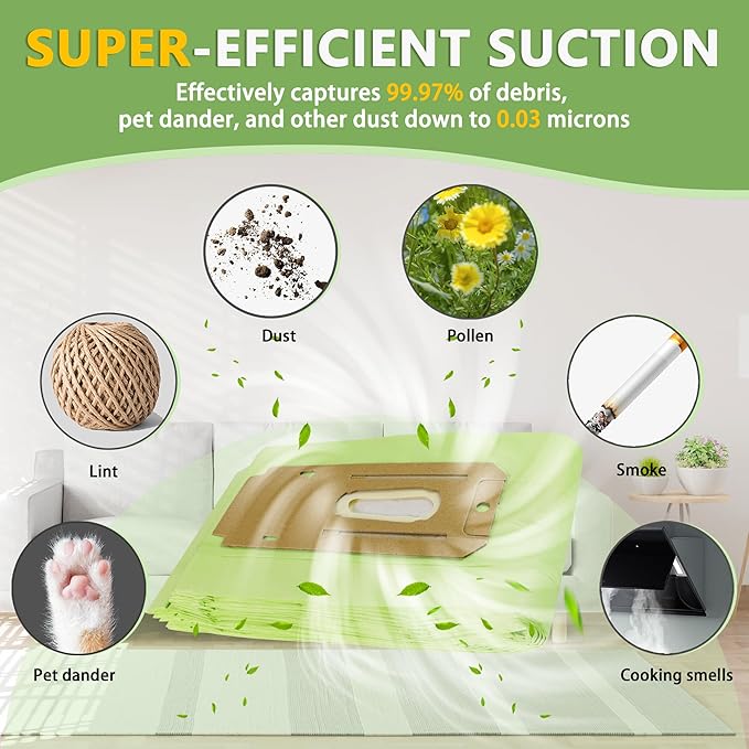 25 Pack Vacuum Bags Replacement for Oreck Type CC, Fit for All Oreck XL Upright Vacuum Cleaner, Replaces Part # CCPK8DW
